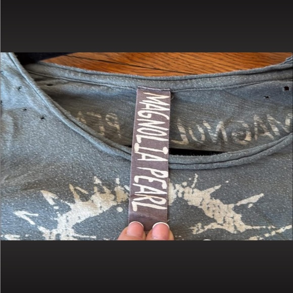 Magnolia Pearl Distressed Gray Graphic Tee - Picture 2 of 3